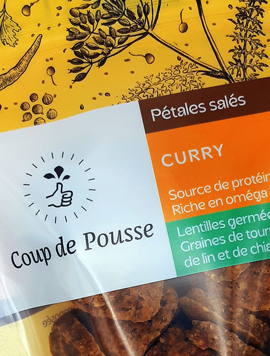 Création de logo pour l'alimentation de biscuits salés bio aux graines germées Coup de Pousse