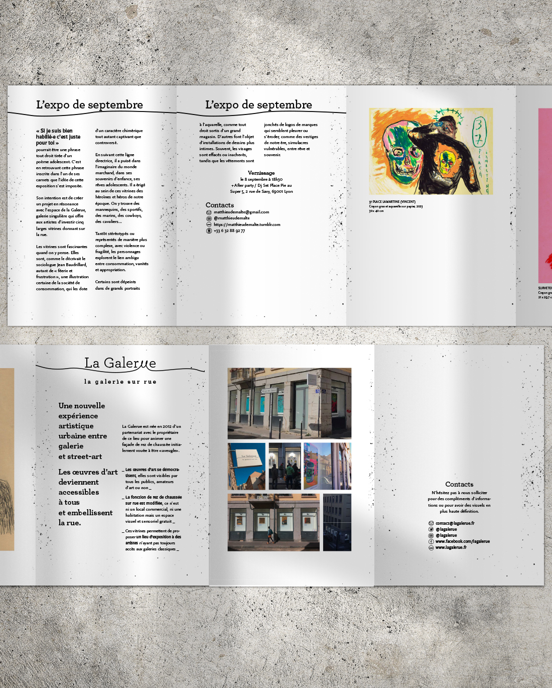 pages intérieures du dossier de presse de La Galerue
